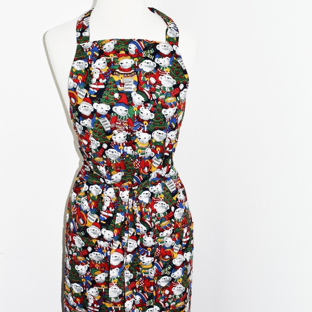 Vintage Christmas Polar Bear Apron - Picture 4 of 6